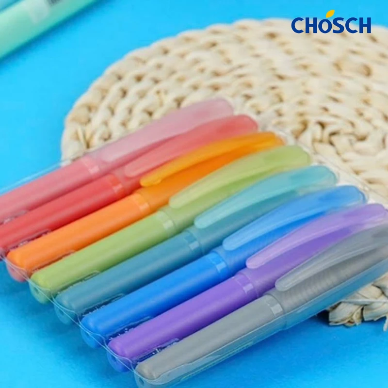 CHOSCH Pocket Gel Pen Tip 0.5 mm 8 Colors , Fast Dry , Mat Finished (CS-G332)
